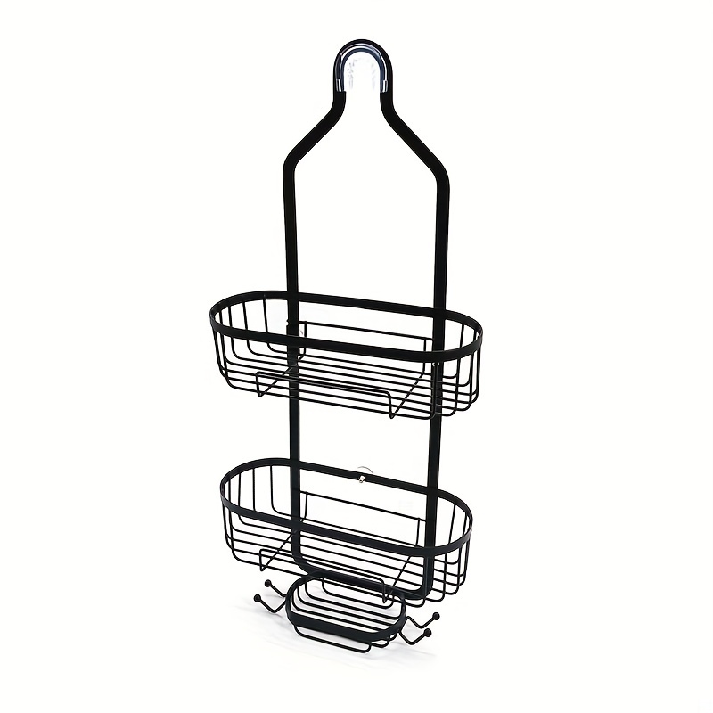 Epicano Shower Caddy Hanging, Anti-Swing Over Head Shower Caddy Rustproof  with hooks for Towels, Sponge and more, Matte Black