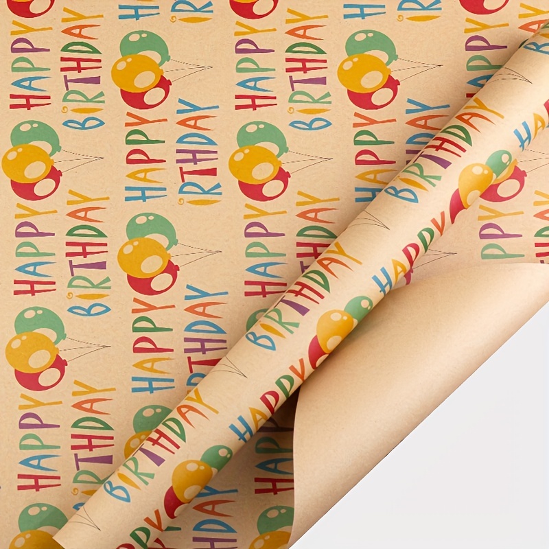 Kraft Wrapping Paper Rolls Happy Birthday Wrapping Paper Funny Wrap Holiday  Party Festival Anniversary For Birthdays, Weddings, Graduations,  Engagements, Bridal Showers And More, Wrapping Paper, Tissue Paper, Flower  Bouquet Supplies - Temu