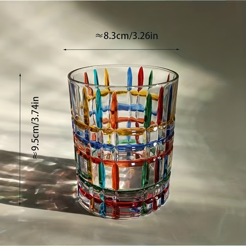 Color Block Drinking Glass Whisky Glasses Stylish Glassware - Temu