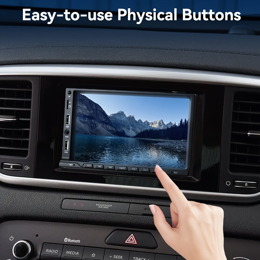 Estéreo de coche de doble DIN con Apple CarPlay y Android Auto, radio de  coche con