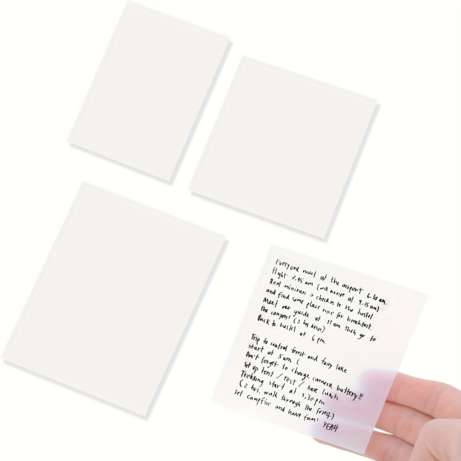 Solid Color Translucent Sticky Notes - White