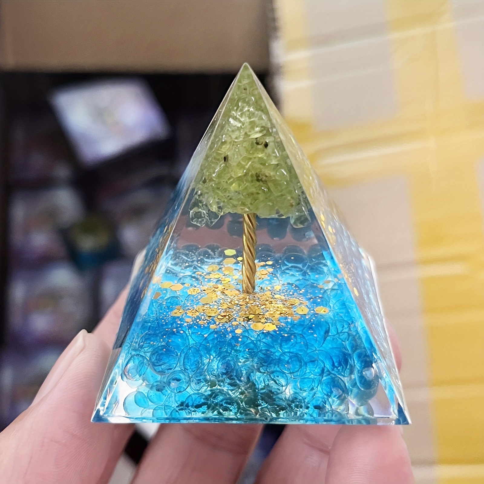 1pc Albero Di Cristallo Orgone Piramide Generatore Di Energia, Piramide Di  Fluorite Naturale, Cristalli Di Energia Curativa Per La Decorazione