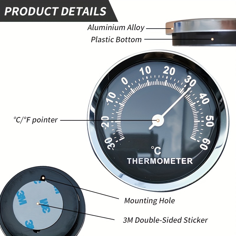 Thermometer Small Size Metal Outer Ring Plastic Bottom Shell - Temu