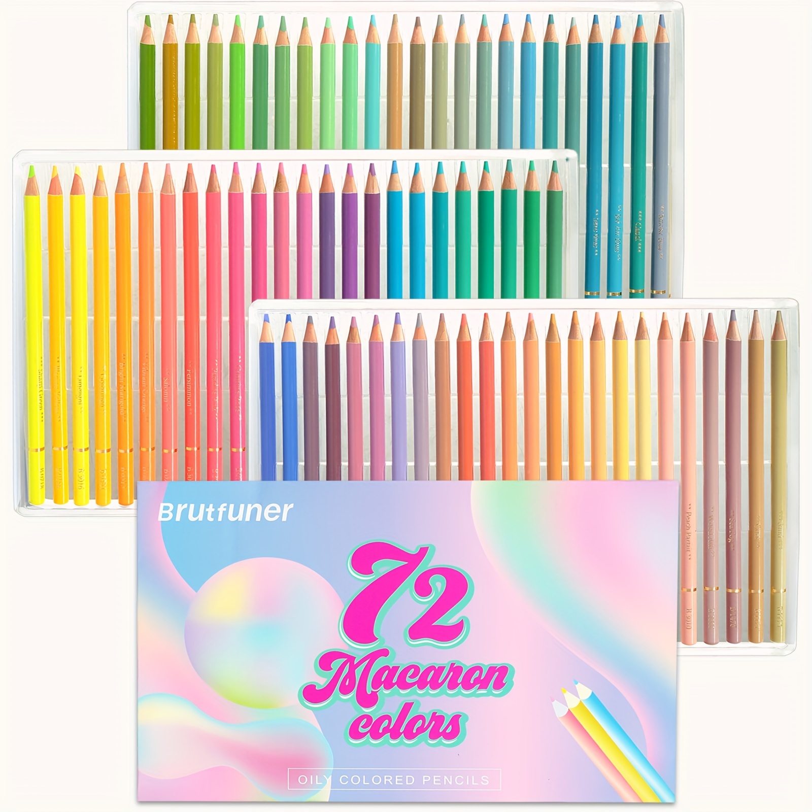 Brutfuner-Ensemble de Crayons de Couleur à l'Huile pour Adulte, Fournitures  Artistiques pour Étudiant, 12 à 260 Couleurs