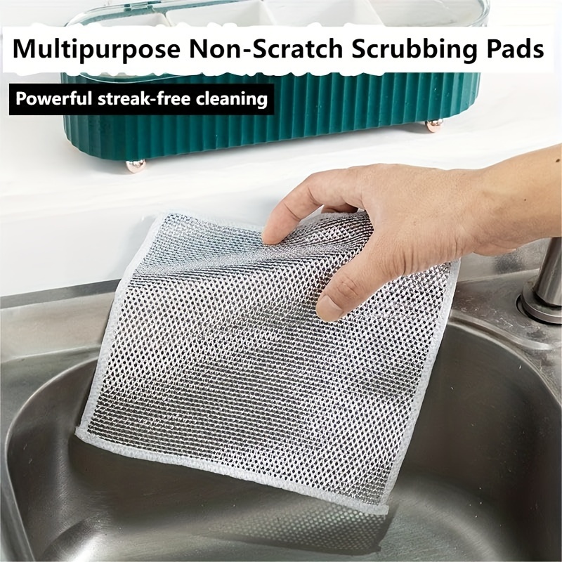 Multipurpose Non-Scratch Scrubbing Wire Dishwashing Rags, for Wet and Dry