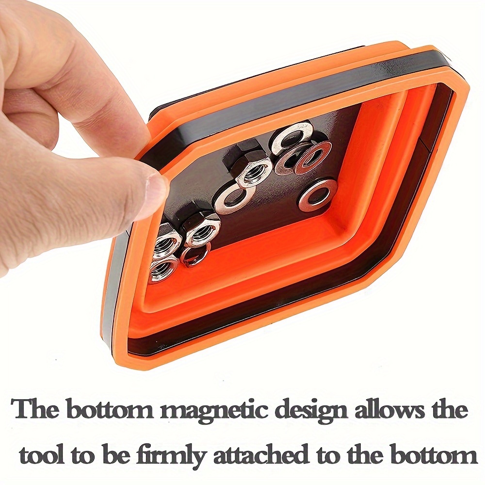Magnetic Tray, Collapsible Magnetic Parts Tray for Small Parts ，Screw and  Tools, Silicone Tray, Foldable Magnetic Tool Tray Set