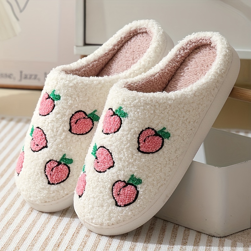 Fuzzy Strawberry Slippers