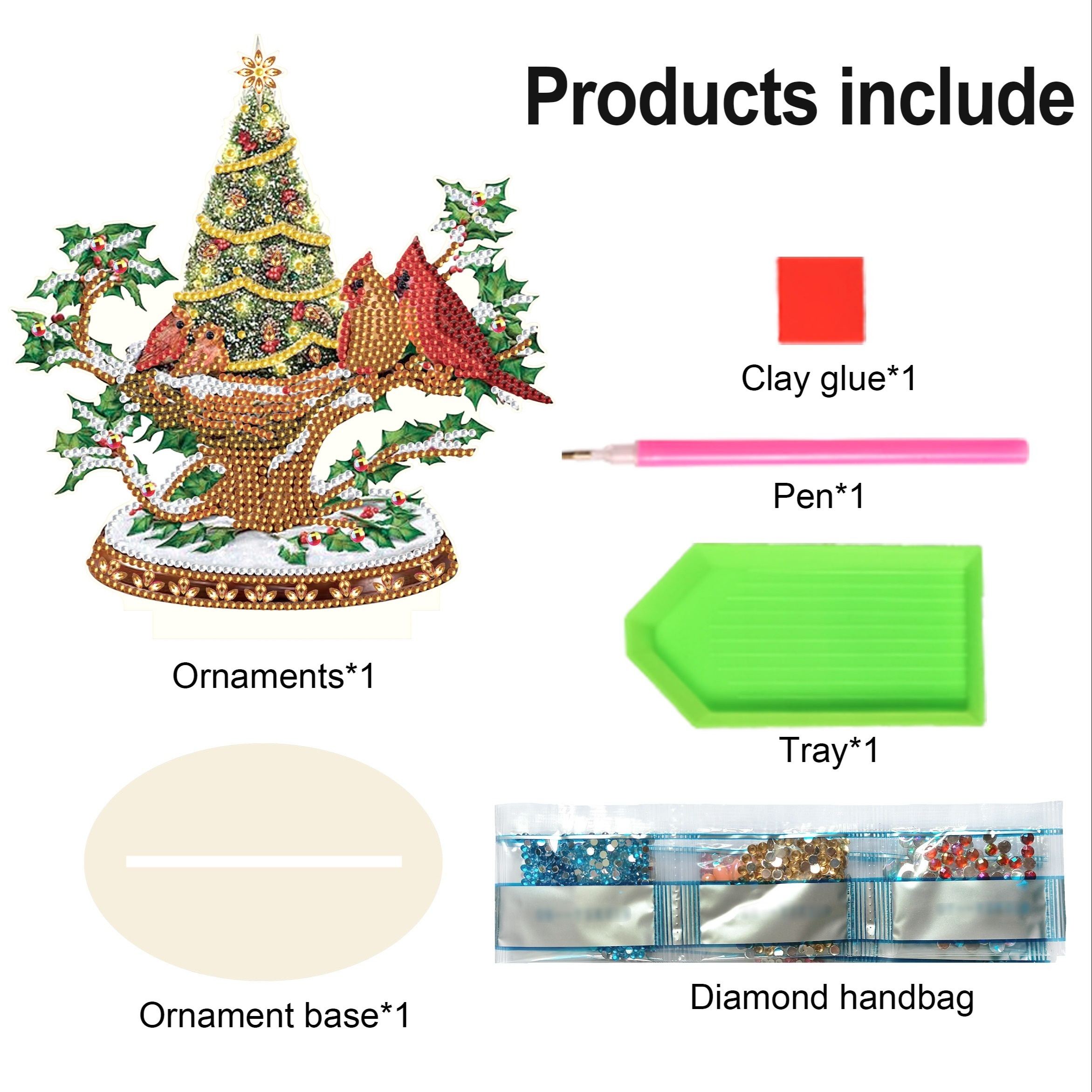 SPECIAL SHAPE DIAMOND Art Table Decor Xmas Tree for Home Office