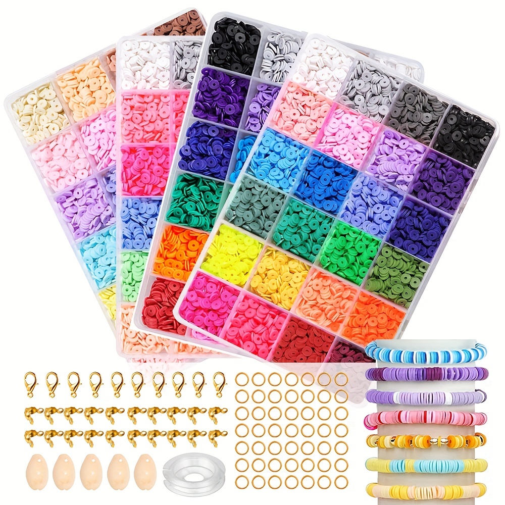Clay Beads For Bracelet Making 24 Colors Flat Round Polymer - Temu