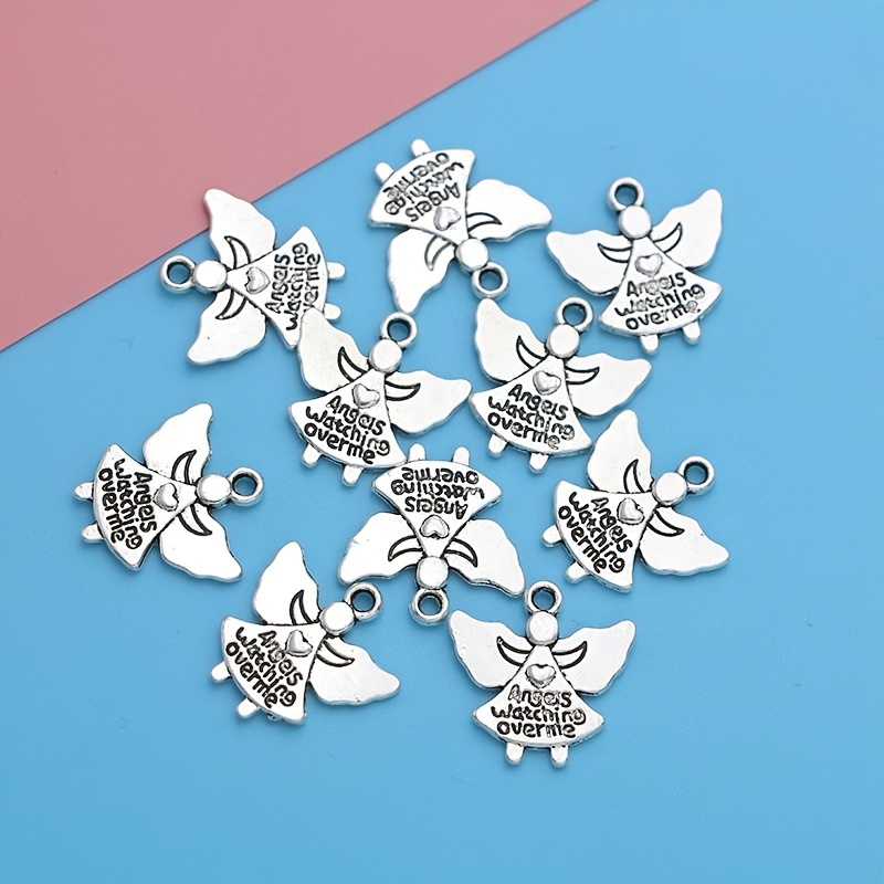 20pcs Silver Plated Angel Fairy Charms Pendants for Bracelet Jewelry Making DIY Handmade Craft 21x14mm,Temu