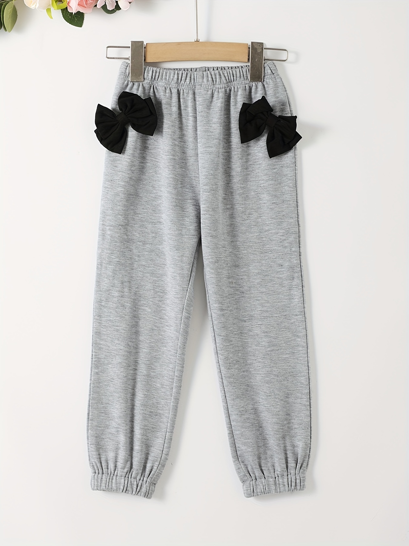 Girls Bowknot Active Jogger Pants Casual Playwear Trousers