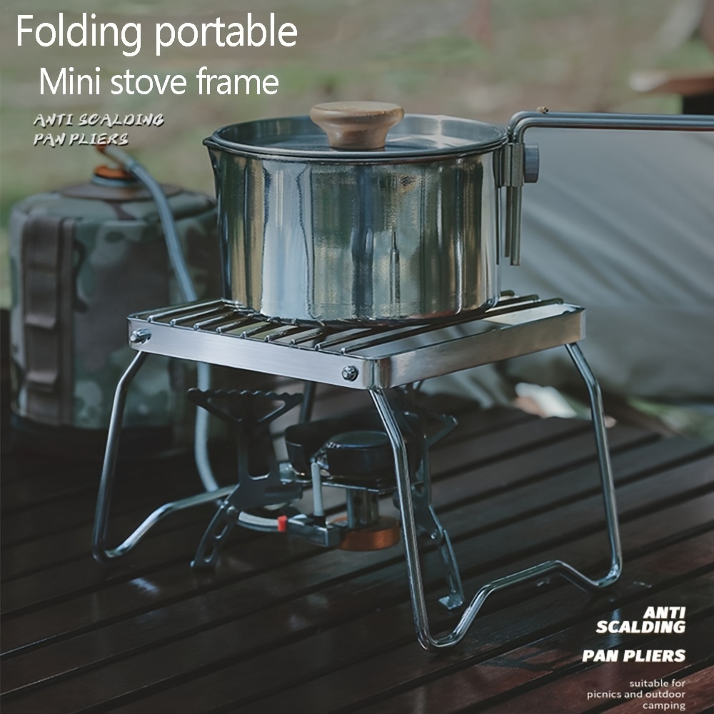 Portable Folding Stove Stand Mini Stove Frame Bbq Grill Rack - Temu