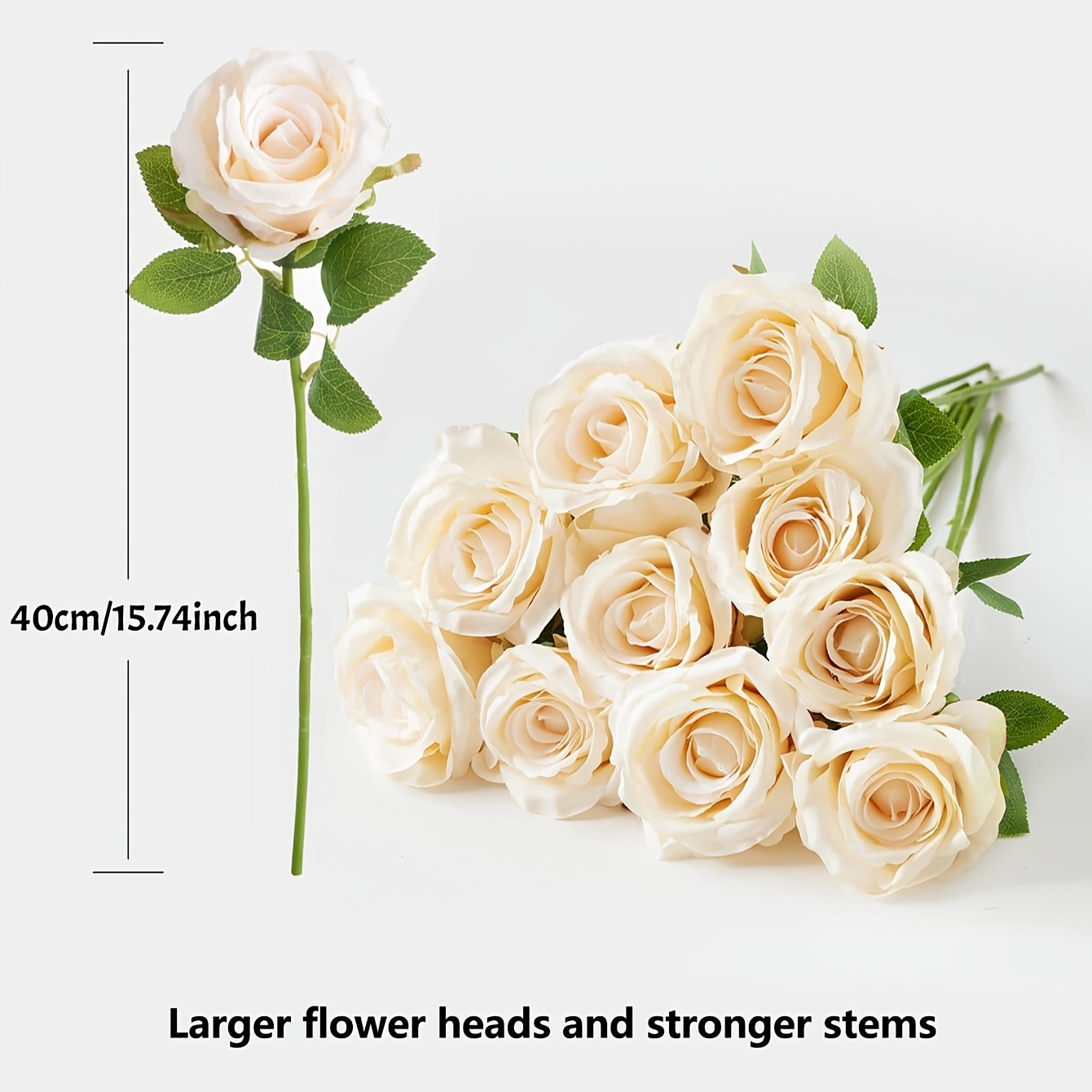 Artificial Rose Open Flower Bouquet Faux Rose Stems For - Temu