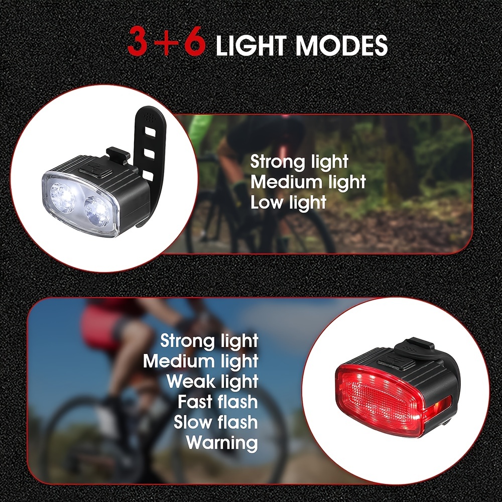 Ultra Bright Usb Recargable Juego Luces Bicicleta Potente - Temu