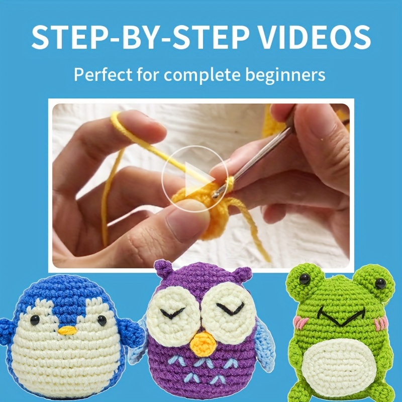 Kit de ganchillo para principiantes, kit de inicio de ganchillo para  principiantes con tutoriales en video paso a paso, kits de aprendizaje para