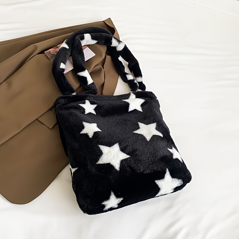 Star Pattern Black On White Tote Bag