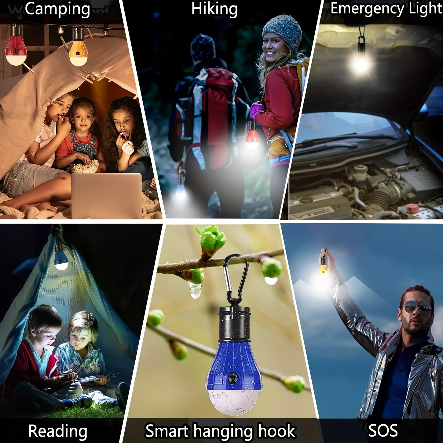 Camping Lights, 3 Lighting Modes, Portable Battery Operated Emergency Led  Tent Light For Camping Hiking Fishing - Temu