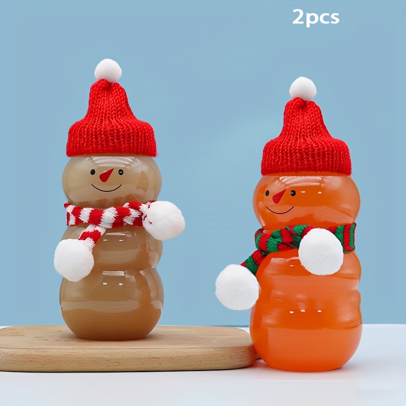 Christmas Juice Bottle Snowman Shape Beverage Container Reusable