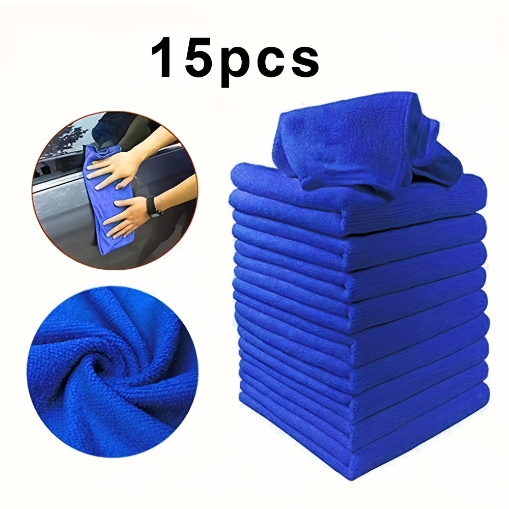 

15pcs Microfiber Car Cleaning Towel, Potless, Shine For Automobile & Motorcycle
