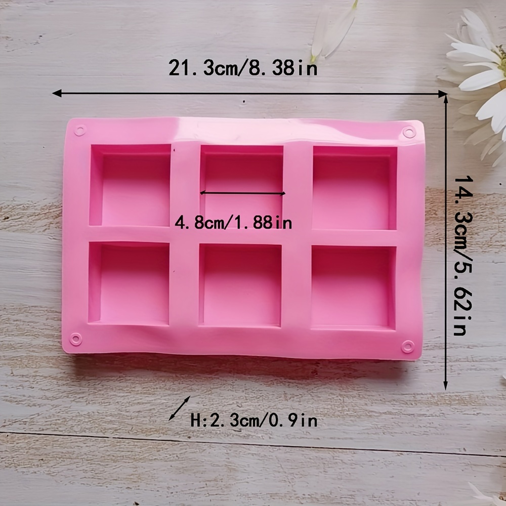 6 Grids Rectangle Silicone Soap Making Molds DIY Cake Bakeware Mould Tools  Gift