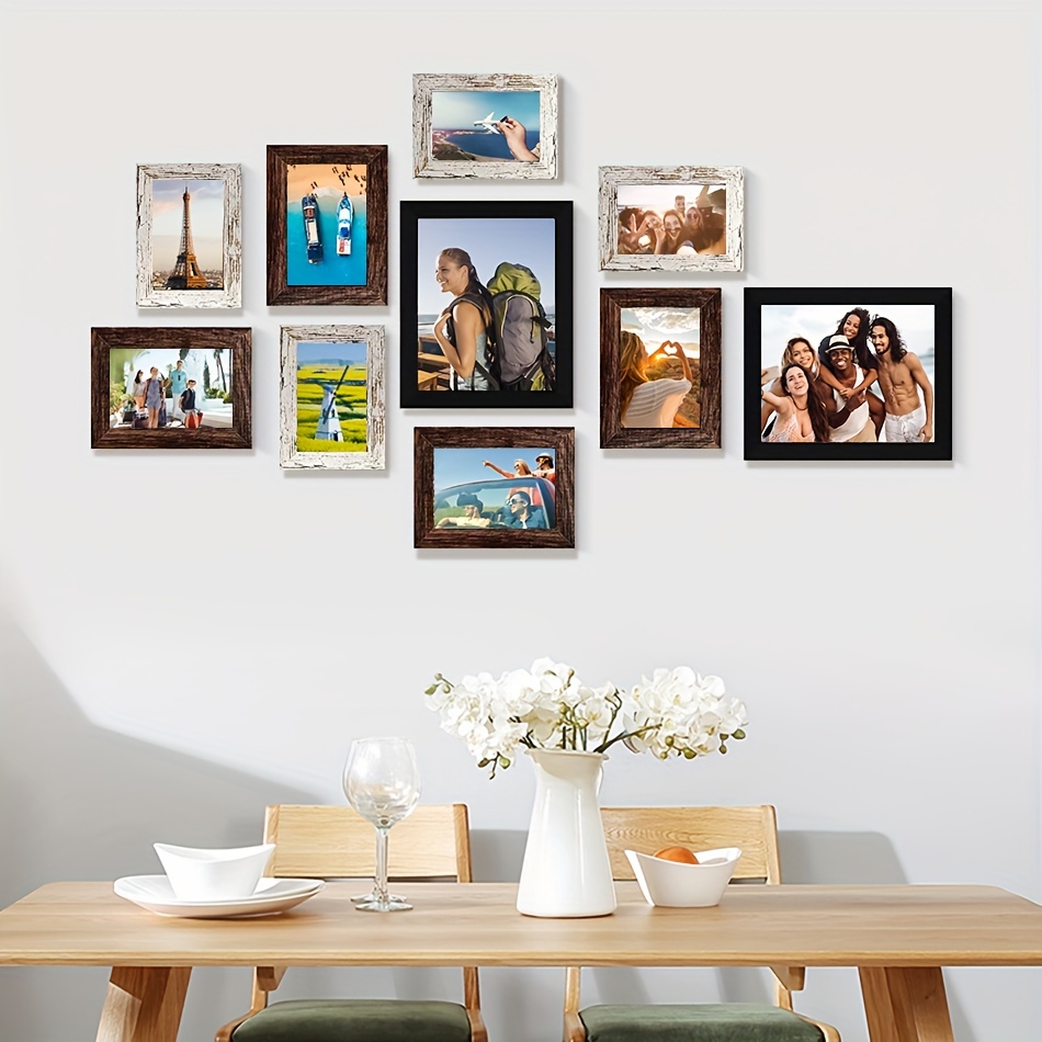 Conjunto de marcos de fotos Retro para colgar en la pared, marco