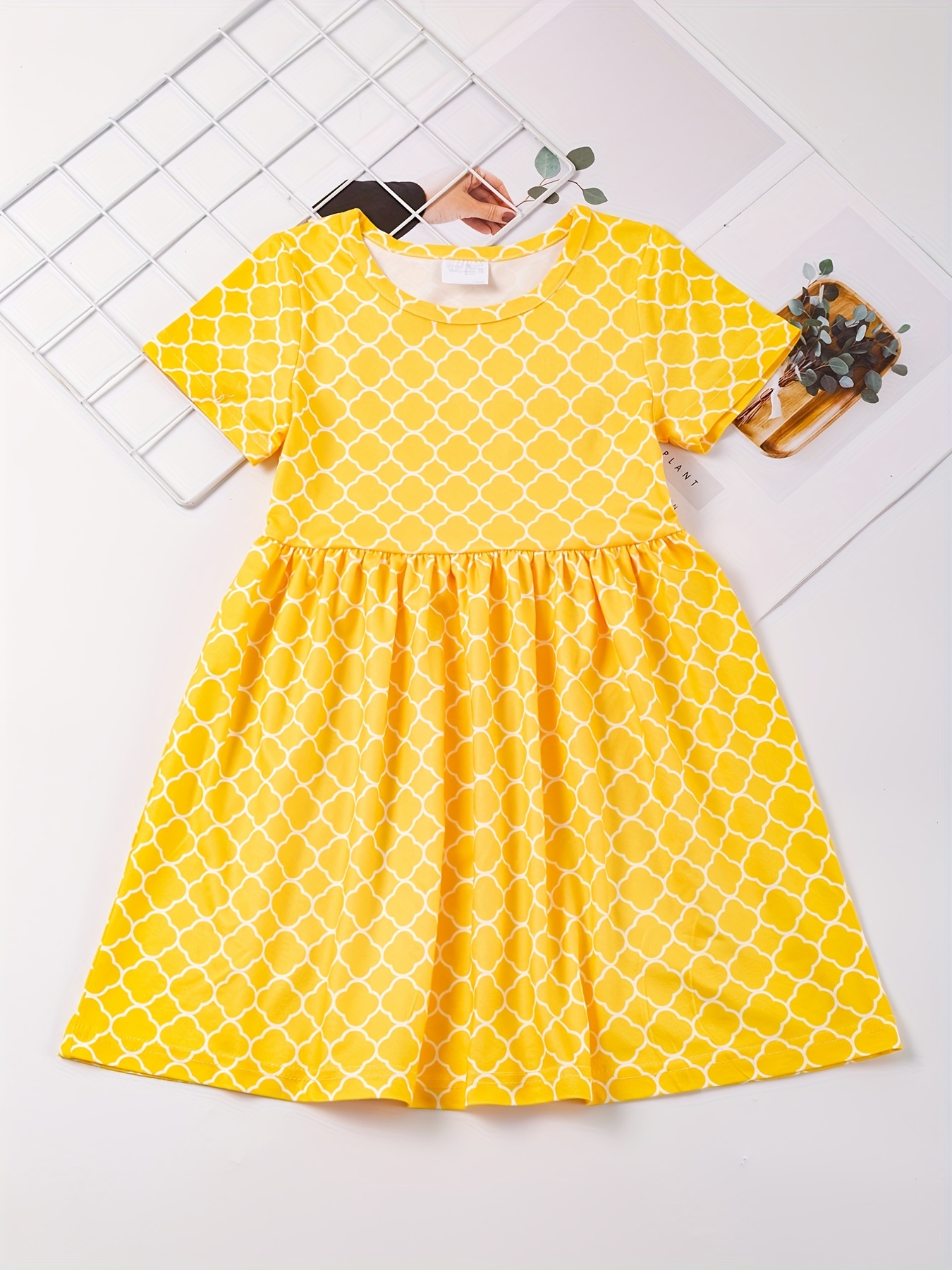 Kids yellow clearance polka dot dress