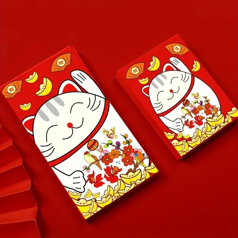 Red Envelope Bag, Creative Cartoon Red Envelope, Lucky Cat Spring