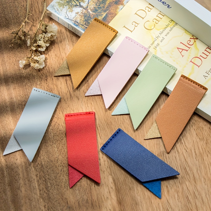Creative Pu Leather Bookmark Minimalist Book Protection - Temu