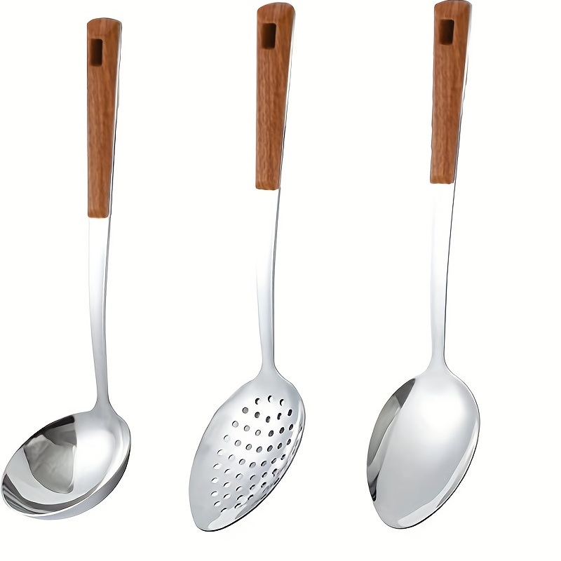 Stainless Steel Serving Spoon Set With Slotted Spoon, Serving Spoon, And  Perforated Spoon Soup Ladle, Kitchen Cooking Serving Utensils Set, Kitchen  Tools, Kitchen Supplies, Kitchen Gadgets - Temu