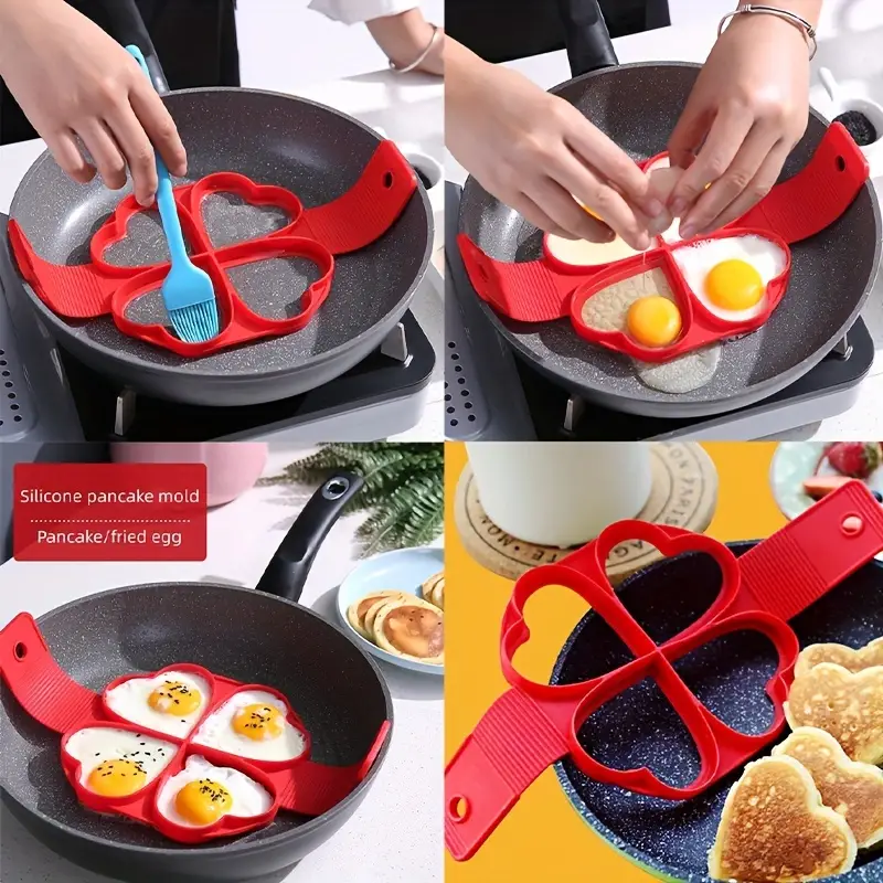 Nonstick Silicone Egg Pancake Maker Mold 4 Cups Capacity - Temu
