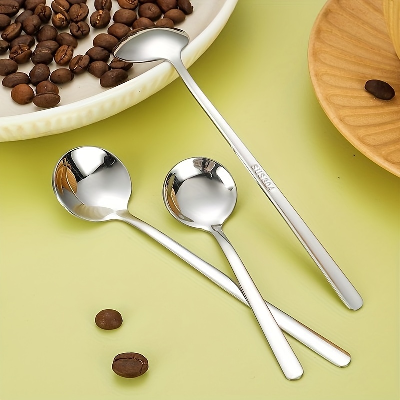 findTop - Juego de 8 cucharas de café expreso de acero inoxidable, mini  cucharaditas para café, té británico, postre, pastel, helado, capuchino,  5.3