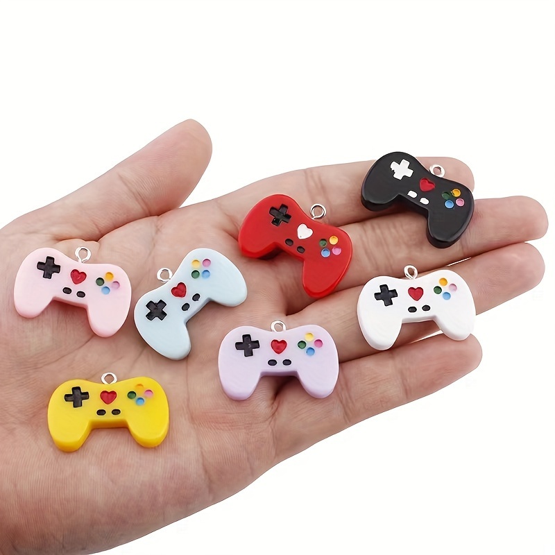 

12pcs Cute Colorful 3d Resin Cartoon Charms Game Controller Design Pendants For Jewelry Making Earrings Bracelet Necklace Key Chain Accessories