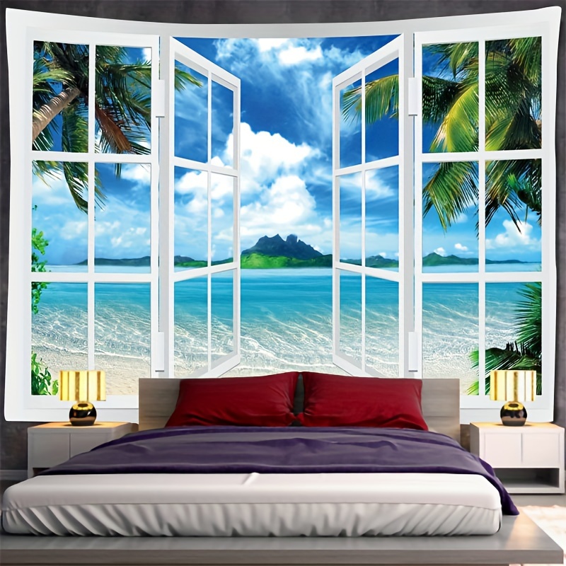 Cute Fashion Landscape Scenic Windows Tree Lake Design - Temu