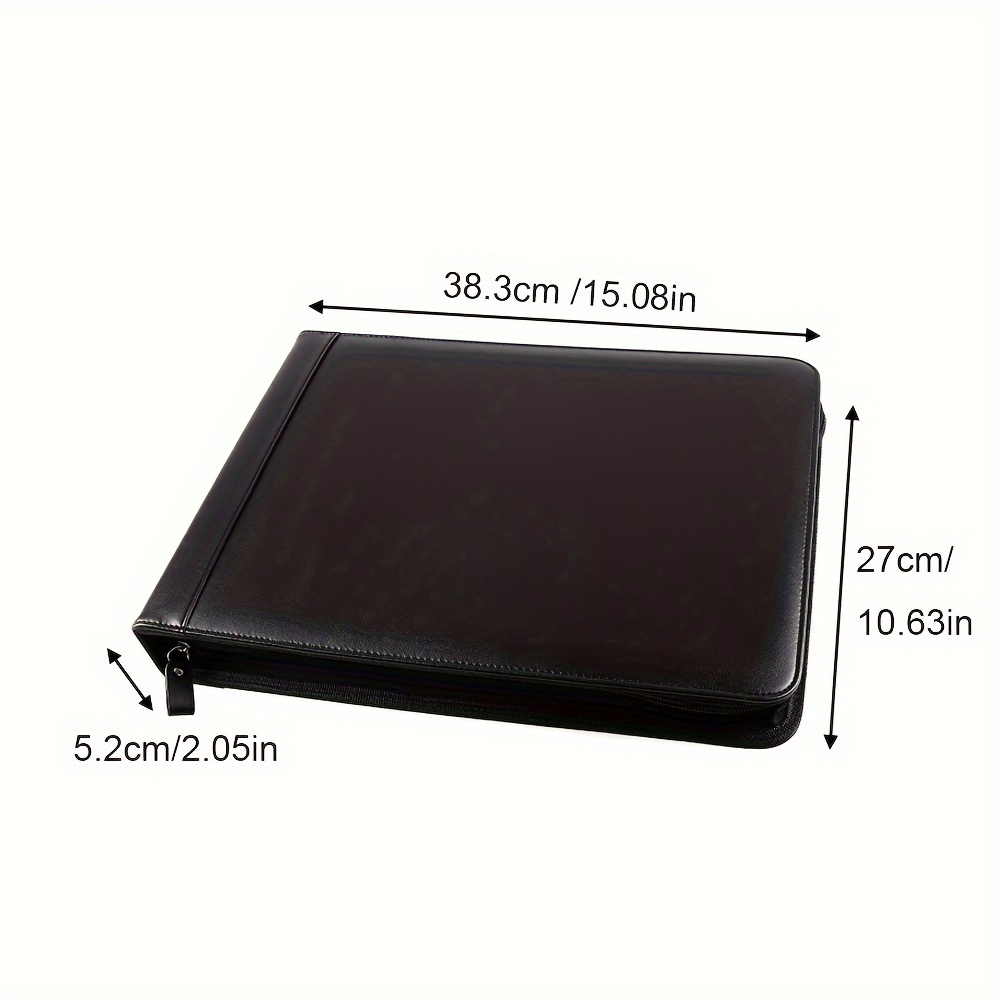 High Quality 7 Ring Check Binder Portfolio Zippered Closure - Temu