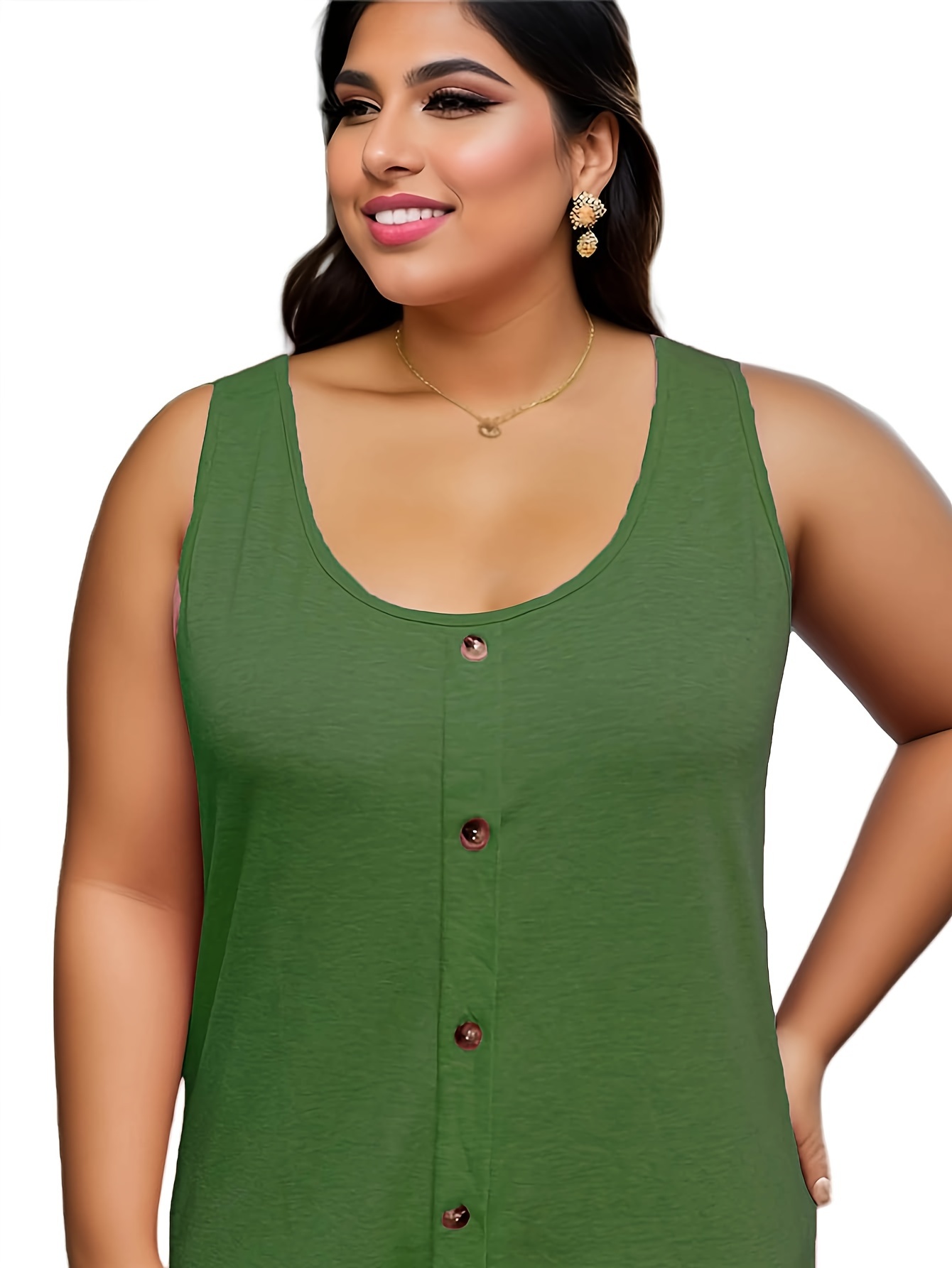 Plus size outlet green tank top