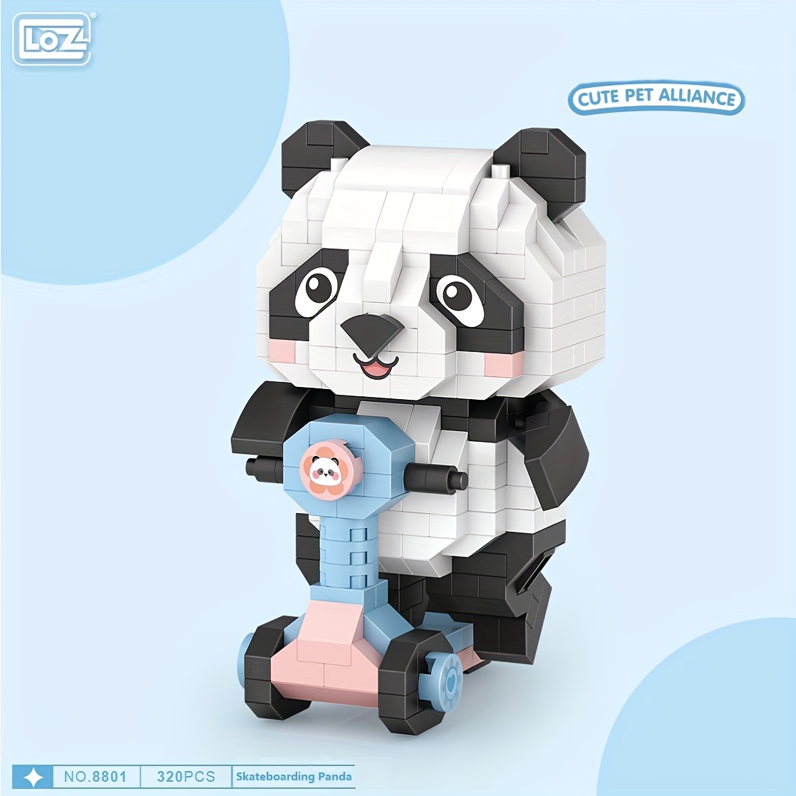 1 Conjunto Desenho Panda Bloco De Construção