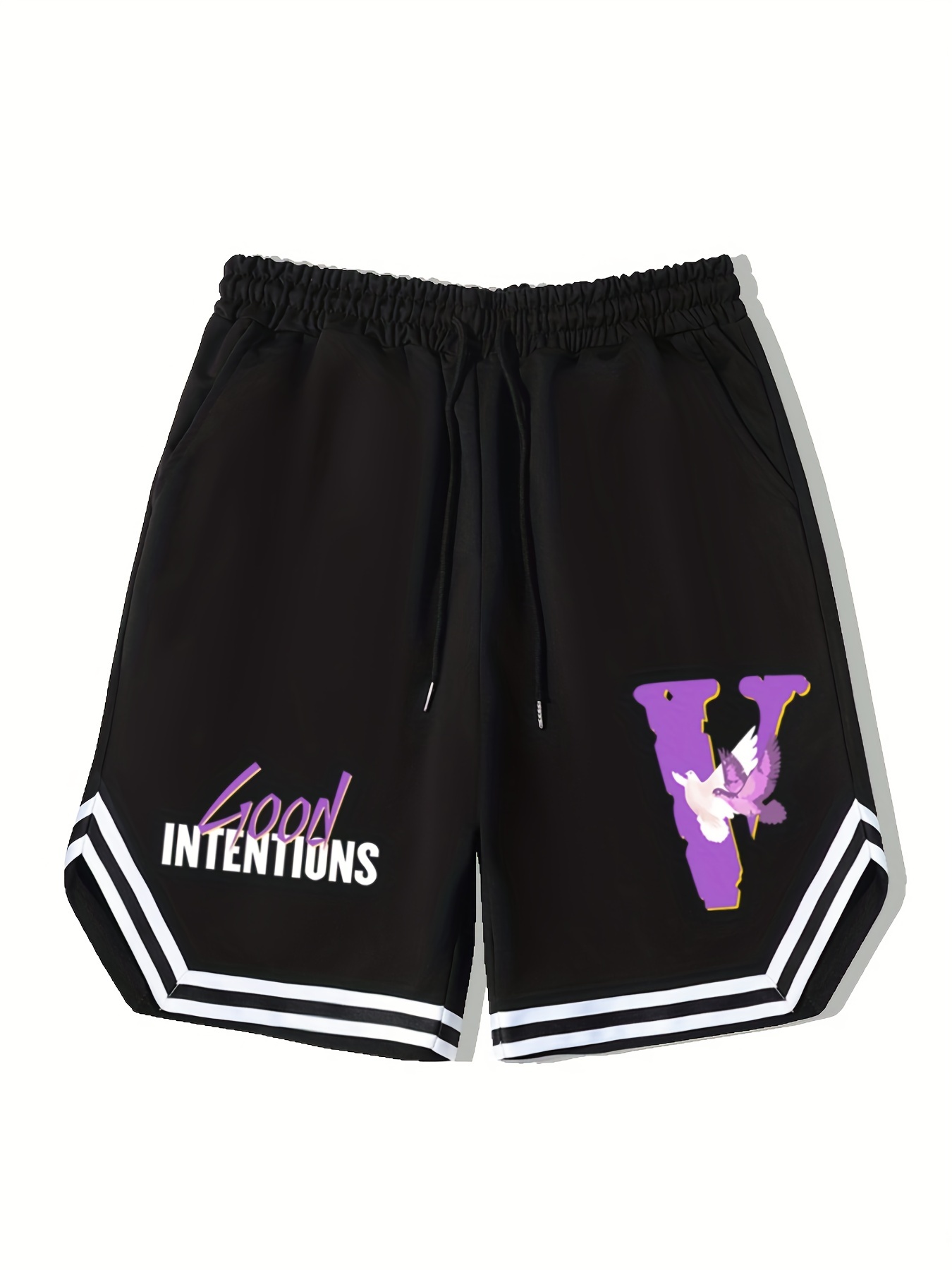 Mens Streetwear Shorts Purple Letter V Graphic Drawstring Stretchy Short  Pants For Workout Fitness Summer Clothings Mens Fashion Outfits - Men's  Clothing - Temu France