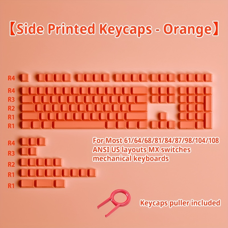 131 Keys Pbt Keycaps Side Printed Keycap Set Oem Profile Temu