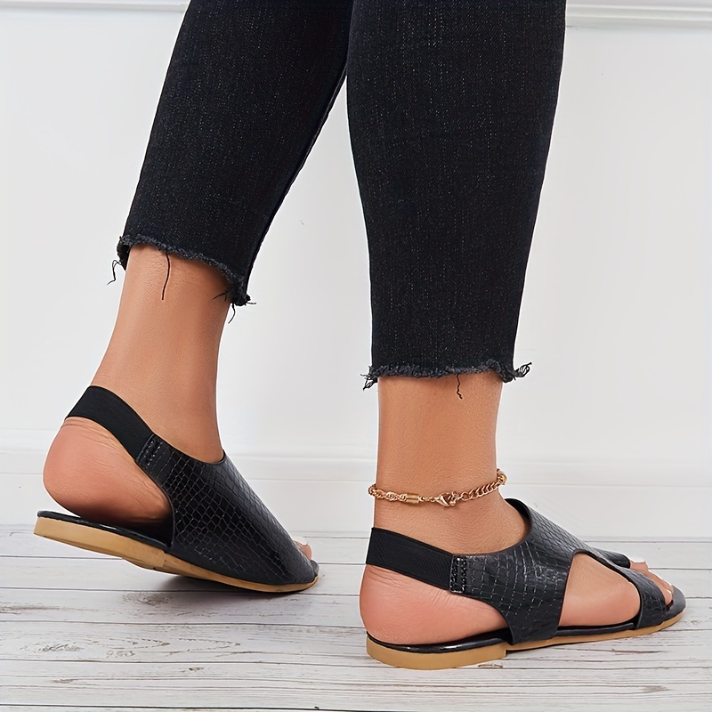 Plain best sale flat sandals