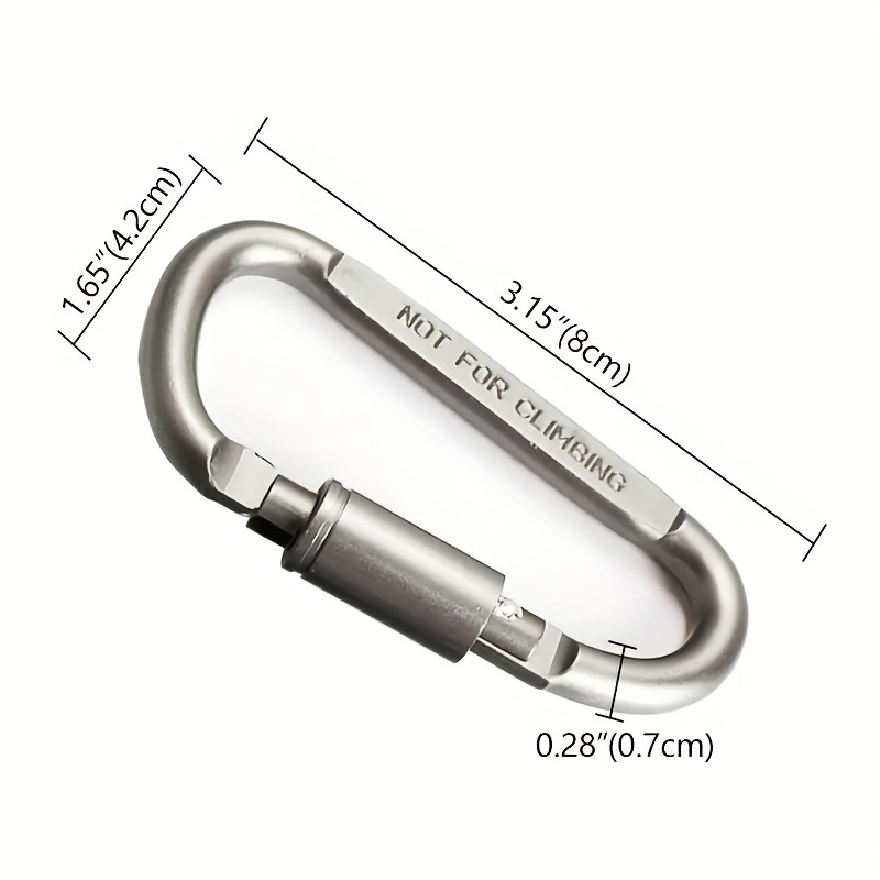 6Pcs 8cm D Type Carabiner Keychain Clip Heavy Duty Aluminum Alloy