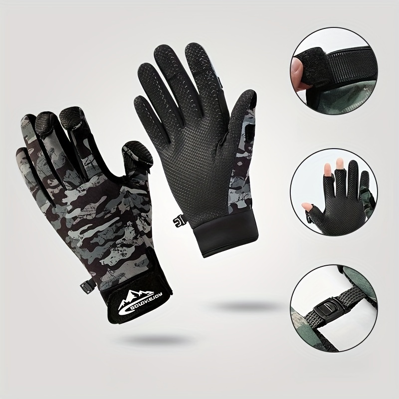 Wear Resistant Three Fingerless Fishing Gloves Breathable - Temu