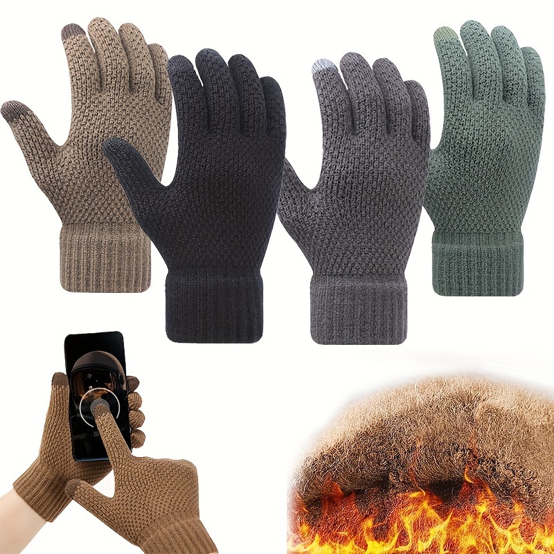 1pair Unisex Stretchy Knit Touch Screen Gloves Winter Holiday Gifts -  Jewelry & Accessories - Temu Canada