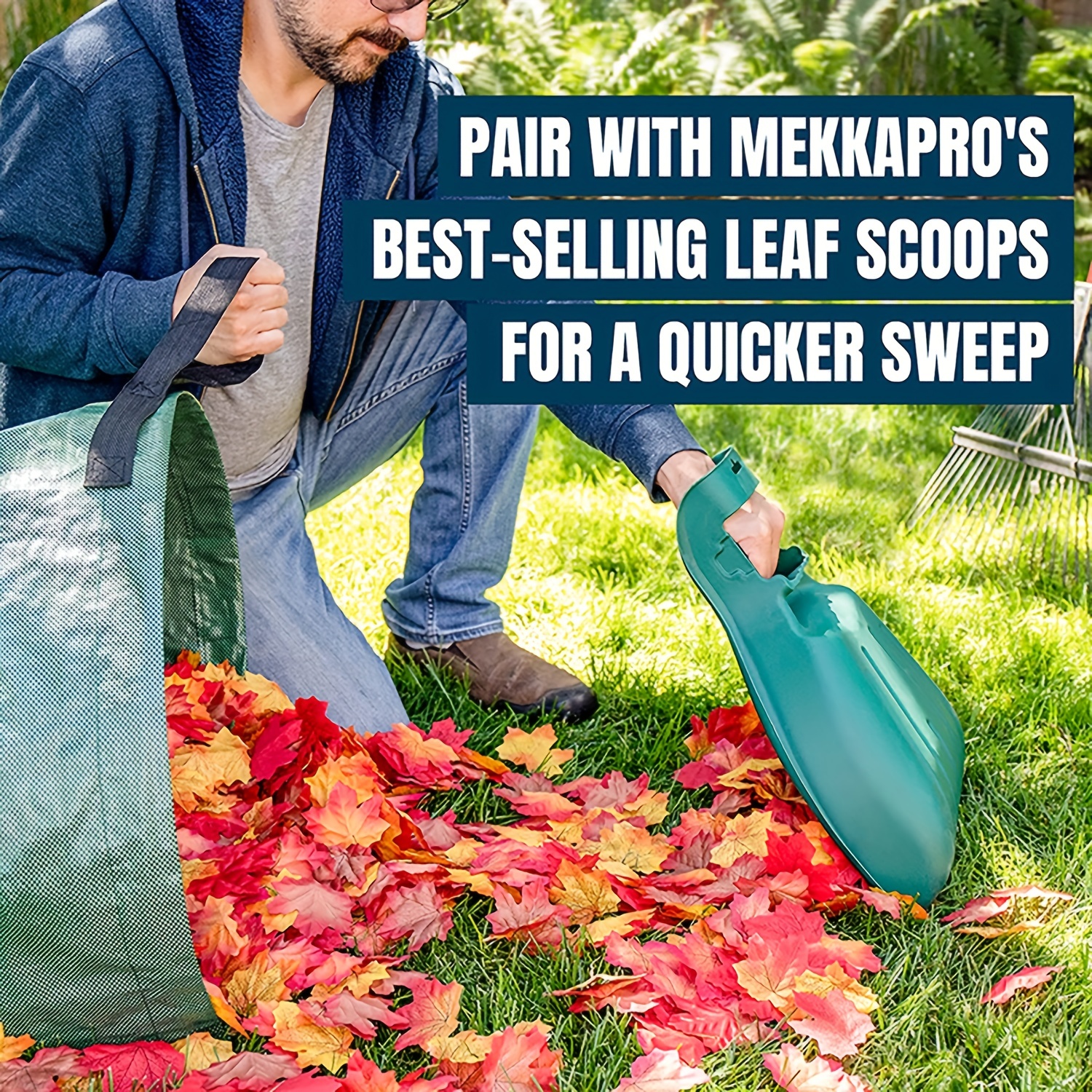 10 Count 30 Gallon Lawn and Leaf Bags with Leaf Scoops & 53 GAL