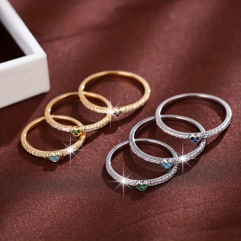 

Stylish And Elegant Korean Style Heart-shaped Zirconia Ring