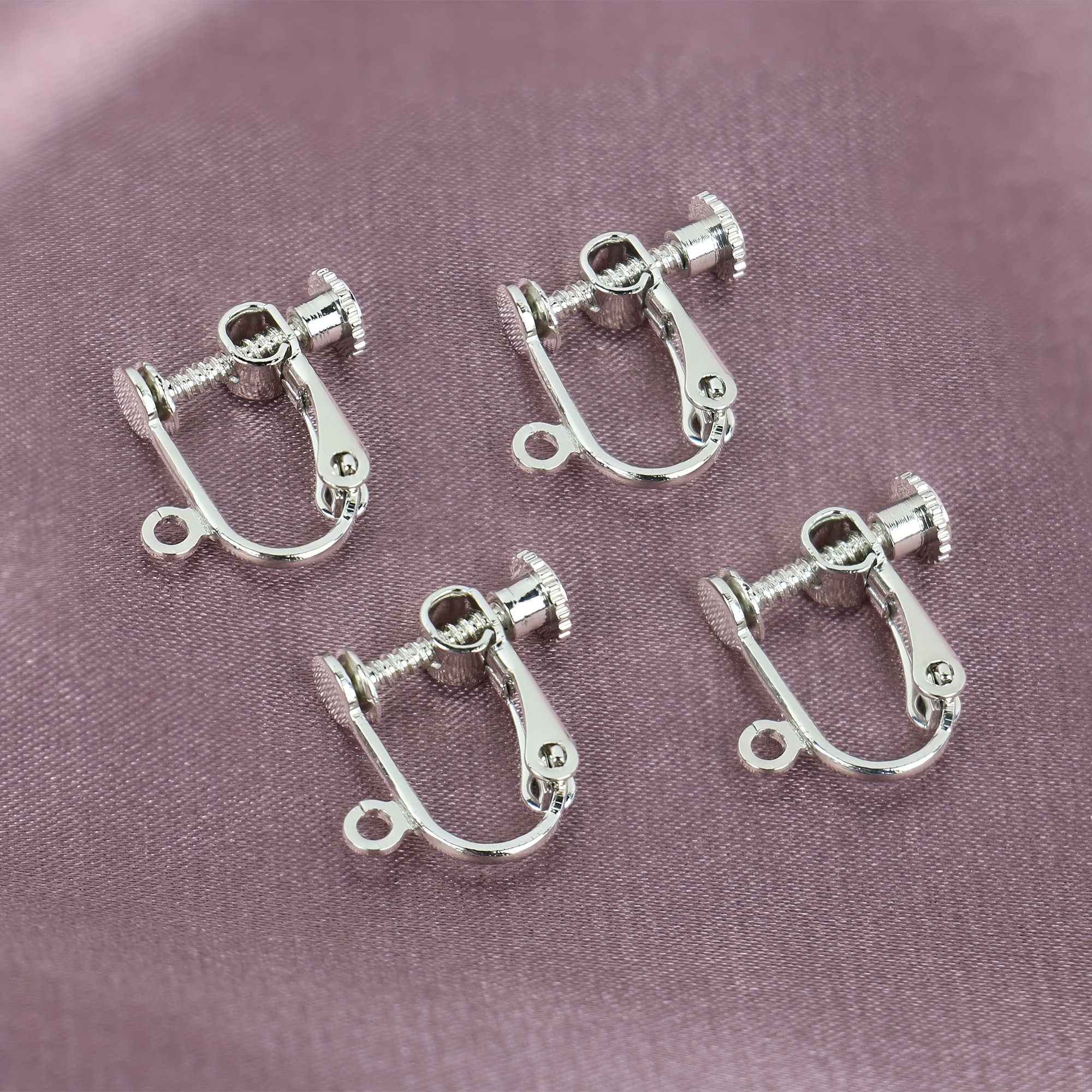 30pcs Earring Clip Backs Copper Clip-on Earring Converter Earring Pads  Hoops Ear Pins Components Findings with Post for Non-Pierced DIY Ears  Jewelry Making Silver 