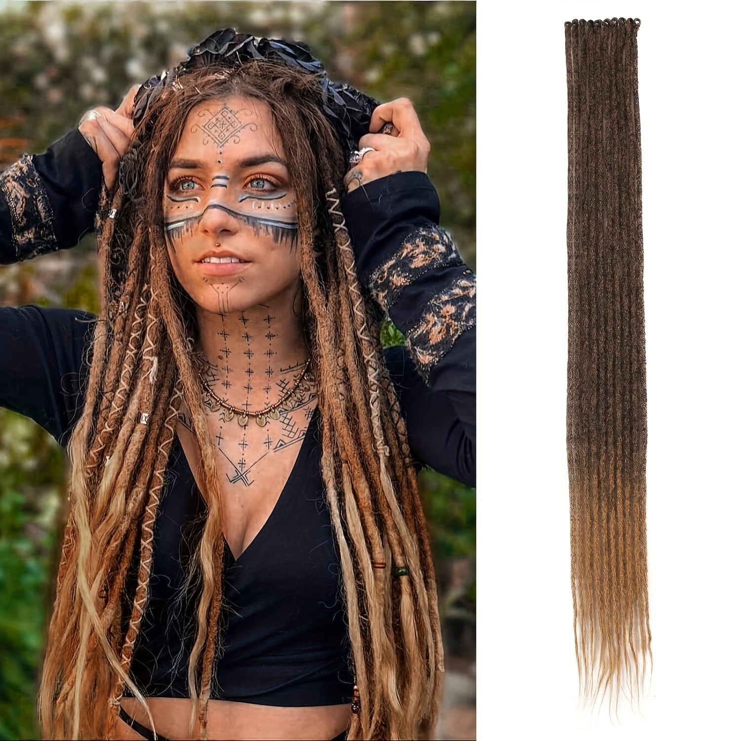 Men's Synthetic Dreadlocks Crochet Braids Hair, Unisex Hip-hop Style Ombre  Braiding Hair - Temu Netherlands