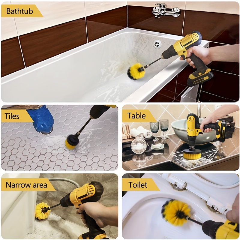 Smart Tech Powerful 22/3pcs Electric Drill-brush Kit For Effortless Carpet,  Bathroom, Surface, Tub, Furniture, Shower, Tile, And Tires Cleaning : Target