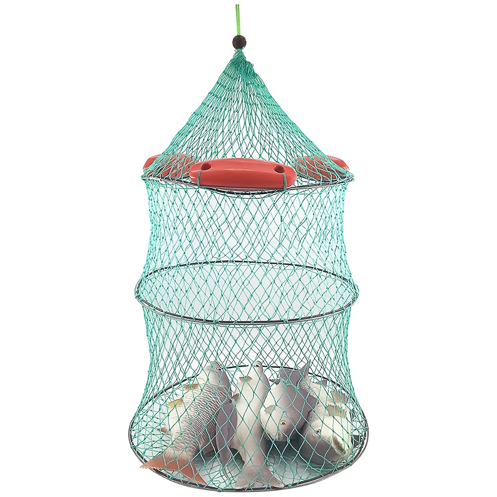 1pc Floating Fish Protection Net, Quick-drying Folding Fish Cage, Bold  Braided Fish Basket For Sea Fishing