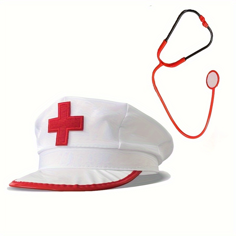 6 Pièces Accessoires De Costume De Fête D'infirmière Comprenant Un Bandeau,  Un Stéthoscope, Des Bas Et Des Longs Gants Rouges, Mode en ligne