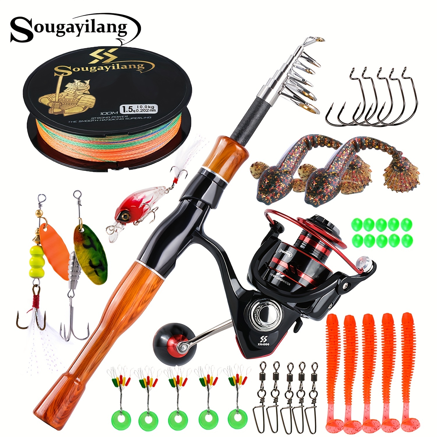 Sougayilang Spinning Reel Fishing Rod Combination Set - Temu